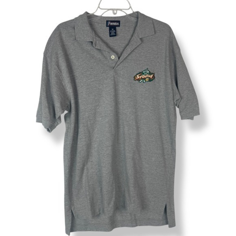 Vintage Y2K WNBA Seattle Storm Polo‎ Shirt Womens Size Medium Basketball Sports